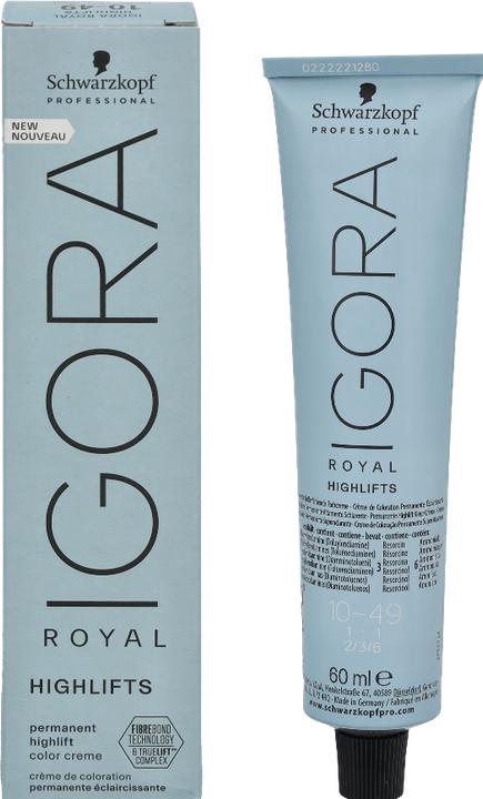 Produktbild Schwarzkopf Professional Igora Royal Highlifts Haarfarbe (10-49 Ultrablond Beige Violett)