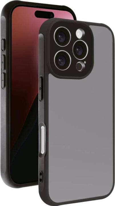 Image du produit Vivanco FROSTED Coque pour iPhone 16 Pro, semi-transparente/noire, cadre de protection de caméra intégré (Apple iPhone 16 Pro)