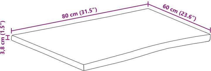 Actual product image vidaXL Tischplatte (80 x 60 cm)