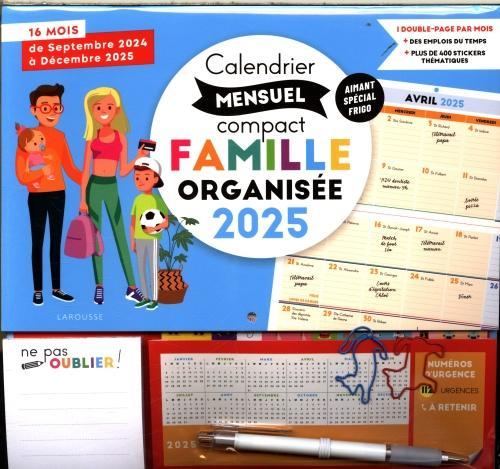Immagine prodotto Larousse pratique Calendario mensile compatto della famiglia organizzata 2025 (Francese)