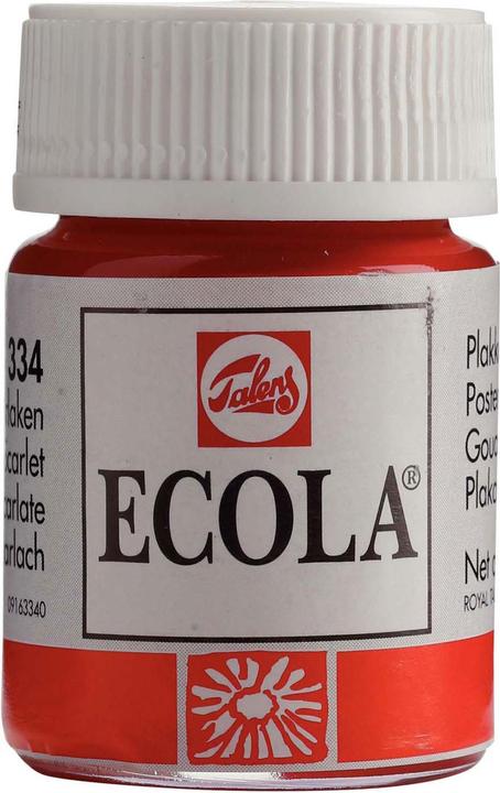 Productafbeelding Bruynzeel Ecola Plakatfarbe, Flasche 16 ml, Scharlachrot 334 (Scharlaken, 16 ml)