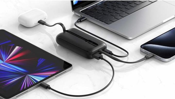 Image du produit Swissten Power Bank Voltbox 35w 10000 Mah with Built-In Cables USB-C and Lightning Black (10000 mAh, 35 W, 35 Wh)