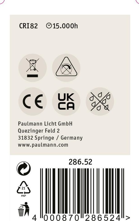 Actual product image Paulmann Drop (E14, 6.50 W, 806 lm, 1 x, E)