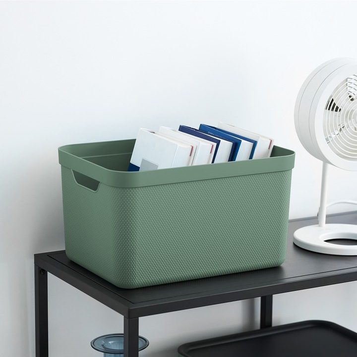 Actual product image Rotho Set of 3 decorative boxes with lid DIN A4 JIVE (36.5 x 26.5 x 20 cm, 48 l)