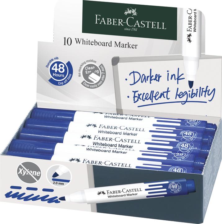 Image du produit Faber-Castell Marker Whiteboard W20 blau 10 Stück (Bleu, 2 mm, 10 x)