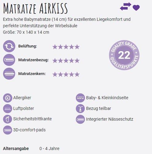 Produktbild Träumeland Babymatratze Airkiss (140 x 70 cm)