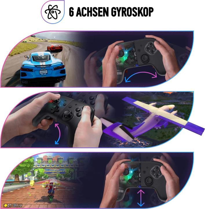 Produktbild Oniverse Onipad - Bluetooth Controller Für Nintendo Switch, PC, IOS & Android - Schwarz (Switch)