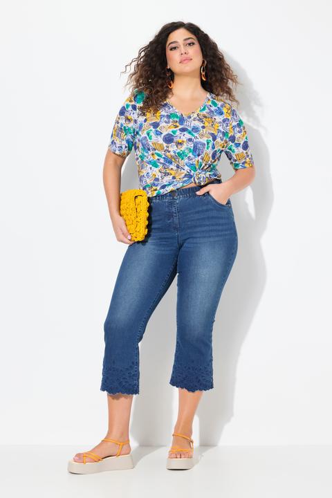 Produktbild Ulla Popken 7/8-Jeans Marie, Stickerei, Schlaghose, ausgestellt (60)