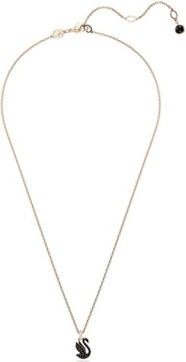 Actual product image Swarovski Iconic Swan Necklace Swan Small Black Rose Gold (Swarovski metal with Swarovski crystals, 38 - 43 cm)