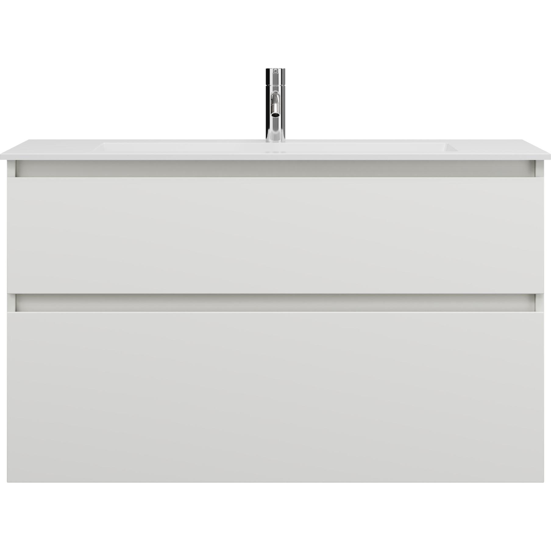 burgbad, Badmöbelset, Lin20 Mineralguss-Waschtisch Farbe Weiss Glänzend inklusive Waschtischunterschrank Tiefe 49