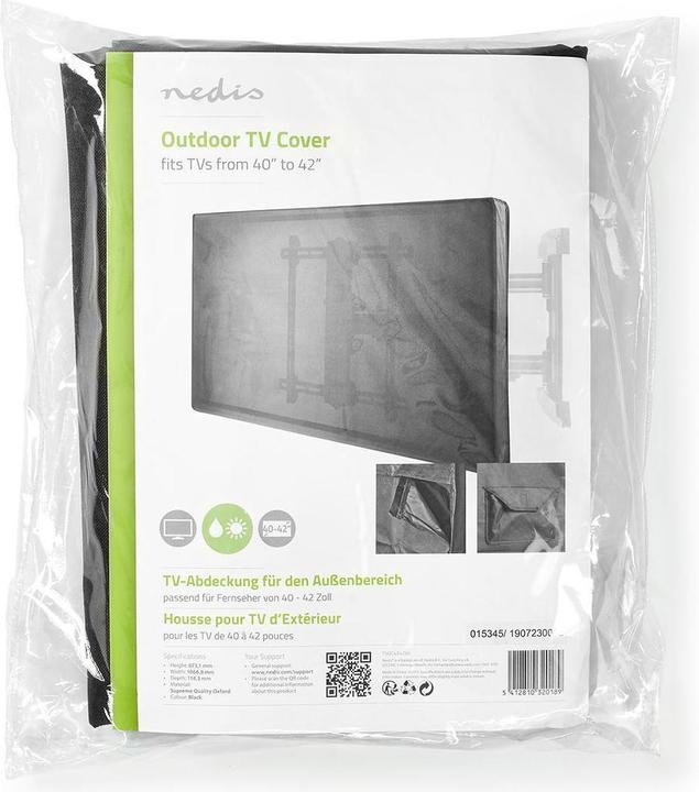 Produktbild Nedis Outdoor TV Screen Cover Screen Size: 40 - 42 " Hook and Loop Closing / Remote Control Holder / (42")