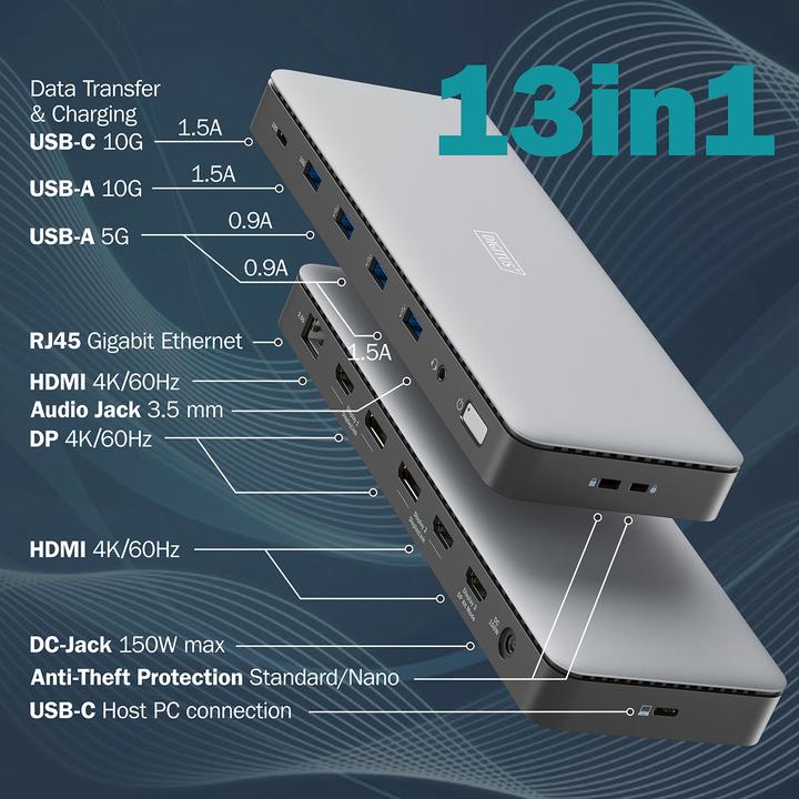 Produktbild Digitus USB-C Docking Station, 13-Port (USB-C, 13 Ports)
