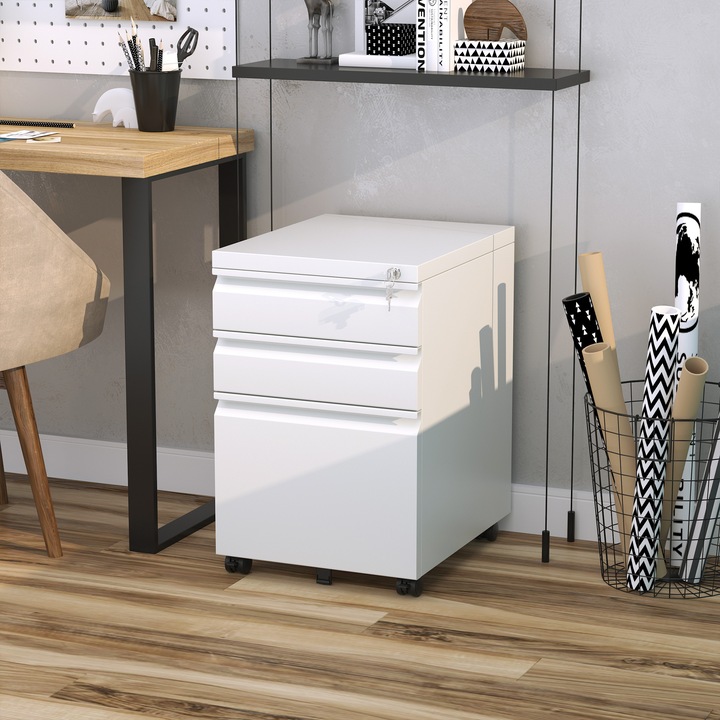Produktbild Vinsetto Rollcontainer mit Schubladen und Ablagefläche (39 x 48 x 60 cm)