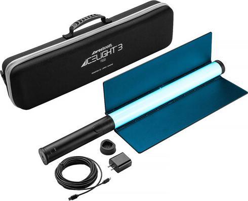 Actual product image Westcott Ice Light 3 RGB LED Tube Light Mit Batteriegriff und Barndoors (Video light)
