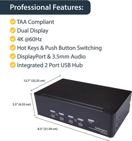 Produktbild StarTech 4PT DUAL DP KVM SWITCH 4K60