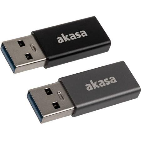 Thumbnail - Akasa Typ A auf Typ C USB-Adapter - 2 Stück (USB 3.2 Gen 2), USB Kabel