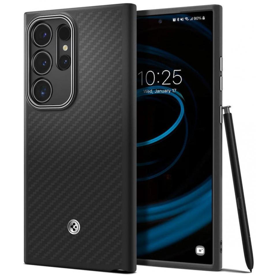 Spigen Enzo Aramid (Samsung Galaxy S24 Ultra), Smartphone Hülle, Schwarz