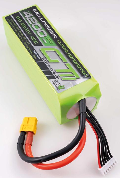 Actual product image Wellpower LIPO AKKU ULTIMA GT II 4200 MAH / 22,2 Volt 6S 40/80C CH5/8 xt-60 (22.20 V, 4200 mAh)