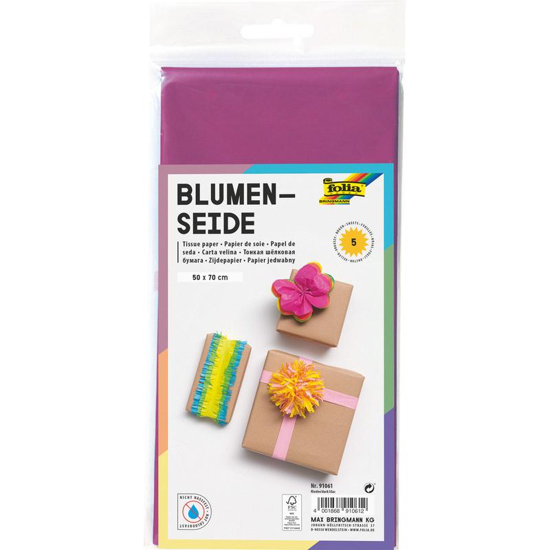 Folia, Bastelpapier, Seidenpapier, (B)500 x (H)700 mm, 20 g/qm, flieder (20 g/m²)