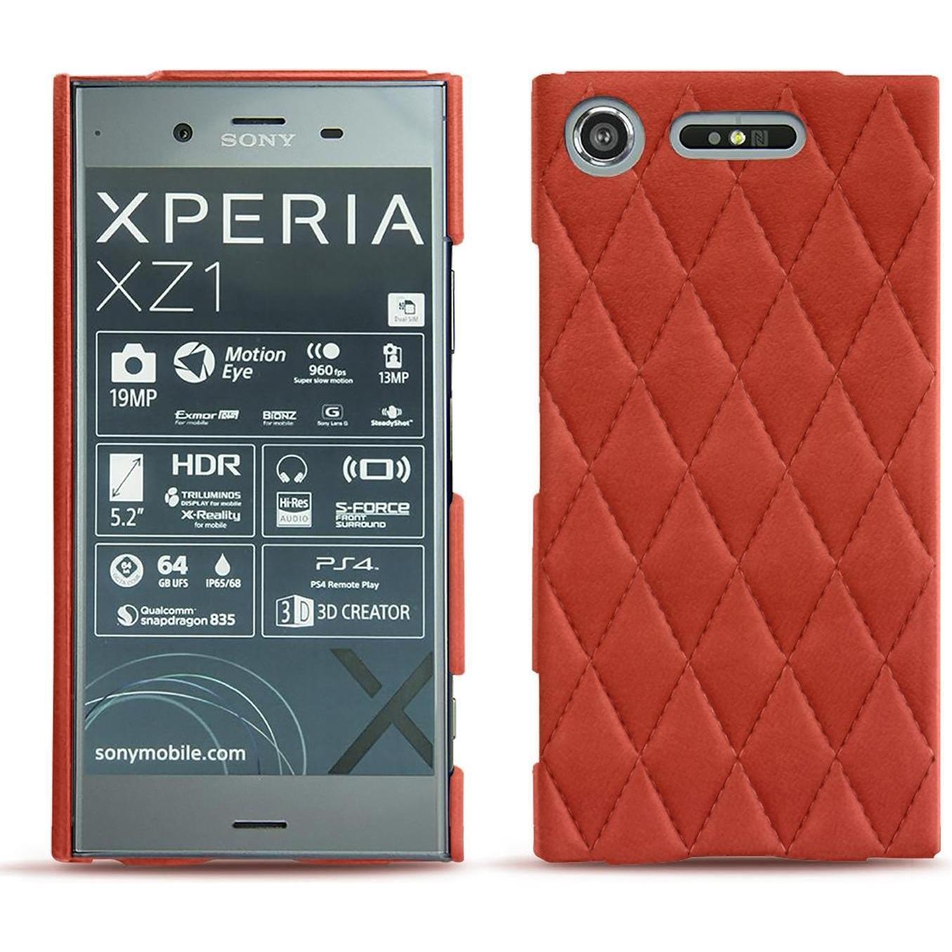 Noreve Lederschutzhülle (Sony Xperia XZ1), Smartphone Hülle, Orange