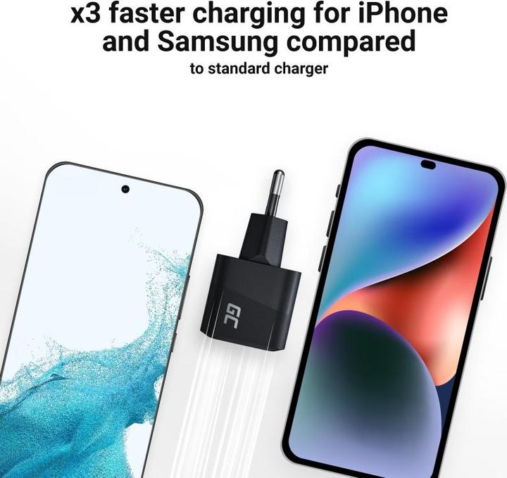 Actual product image GreenCell Ładowarka Green Cell CHARGC06 1x USB-A 1x USB-C 3 A (CHARGC06) (33 W, 1 portion)