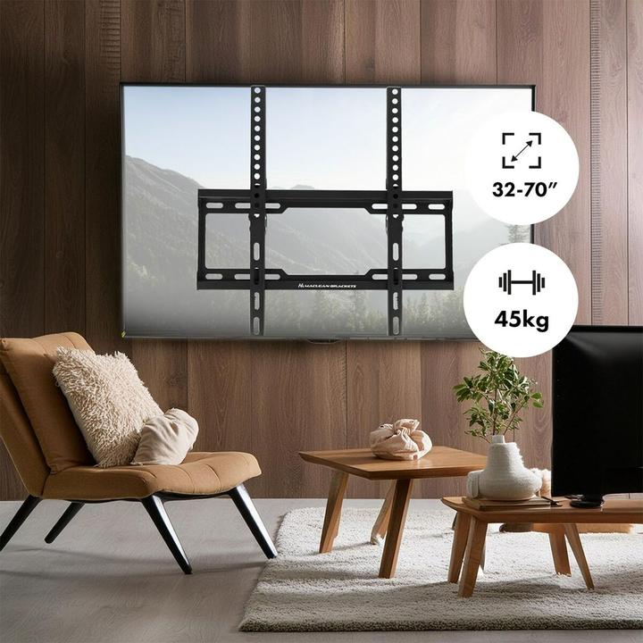 Actual product image Maclean TV mount max VESA 400x400 32-70 45kg Tilt adjustment +0°-10° MC-412 (Wall, 70", 45 kg)