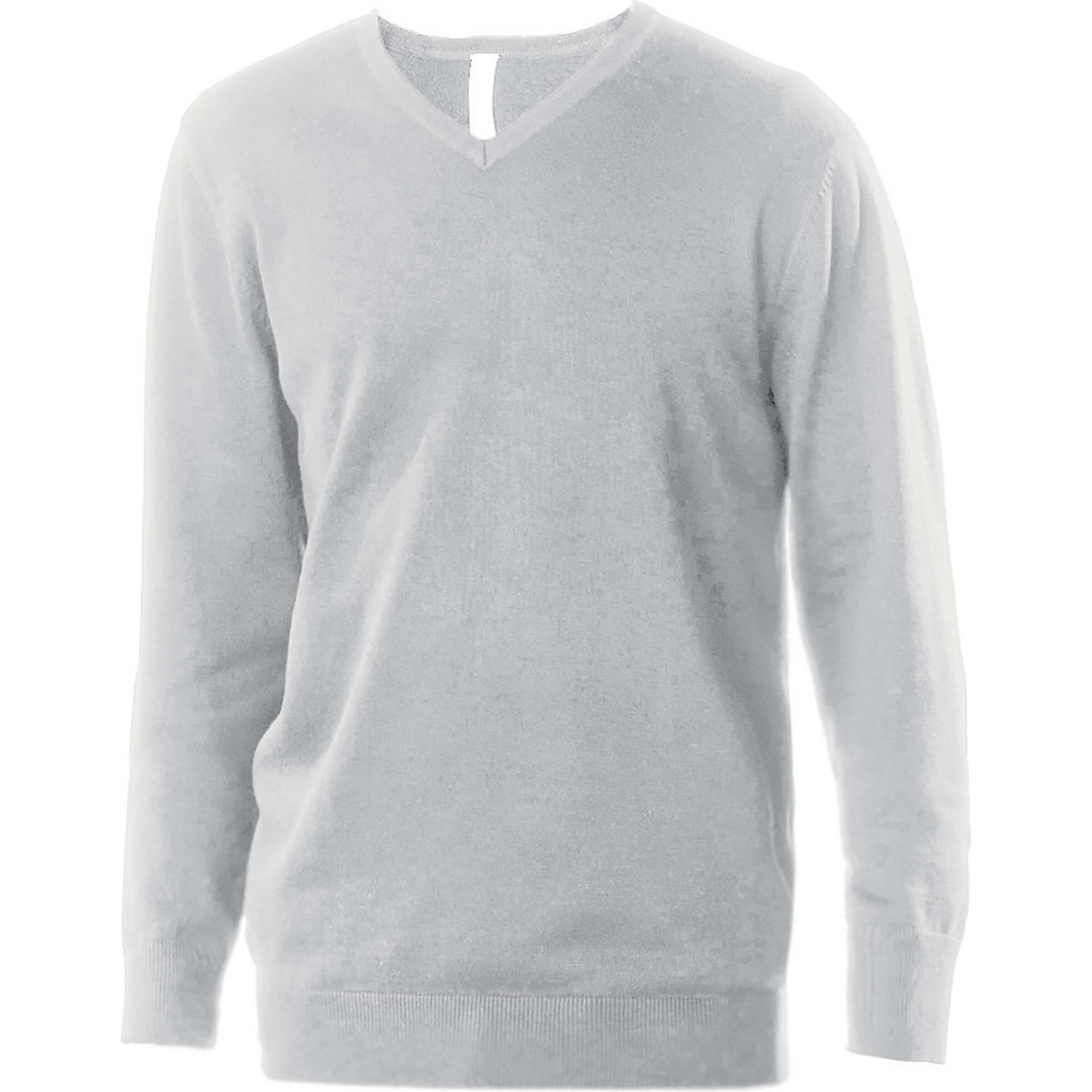 Kariban, Herren, Pullover, Col V, Grau, (XXL)