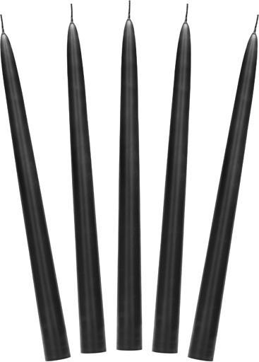 Partydeco Kerze für Kerzenständer Schwarz 24cm - (10Stk) (10 Stk.)