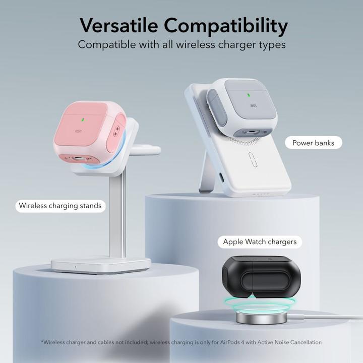 Actual product image ESR Orbit Halolock MagSafe case for AirPods 4 - pink (Headphone sleeve)