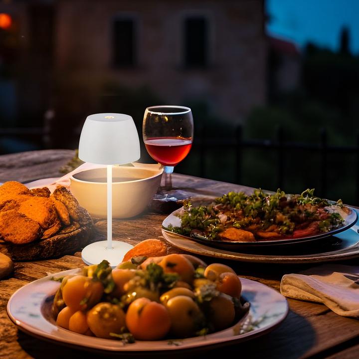 Image du produit Briloner Lampe de table LED rechargeable avec station de recharge, Mini, Touch, Blanc mat (150 lm)