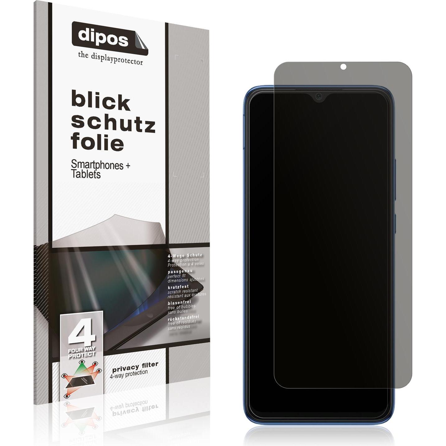 Dipos Blickschutzfolie 4-Way Privacy (1 Stück, Xiaomi Redmi 10C), Smartphone Schutzfolie, Transparent