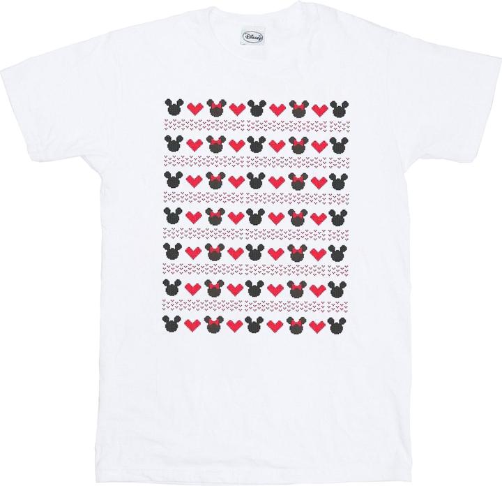 Actual product image Disney Womens/Ladies Mickey And Minnie Christmas Hearts Cotton Boyfriend T-Shirt (S)