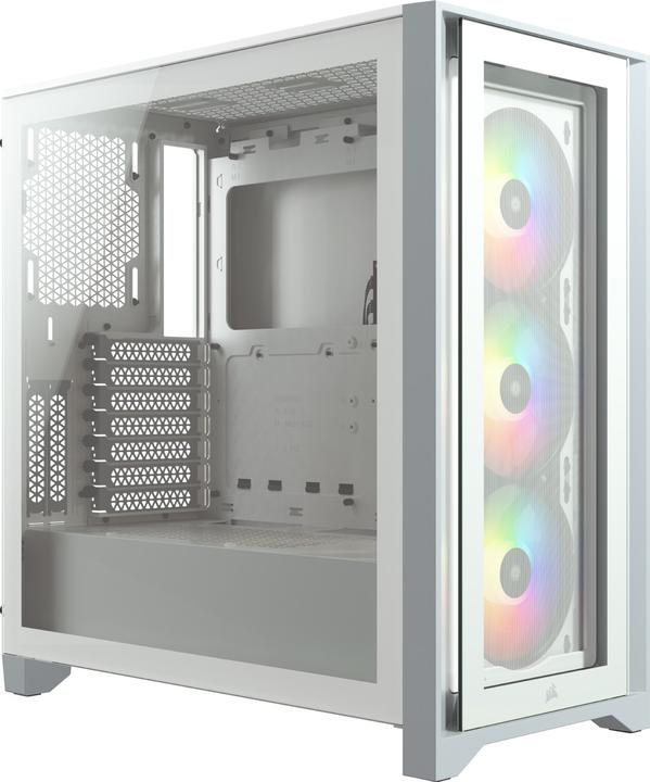 Immagine prodotto Corsair Custodia iCUE 4000X RGB Mid-Tower in vetro temperato bianco (ATX, mATX, Mini-ITX, E-ATX)