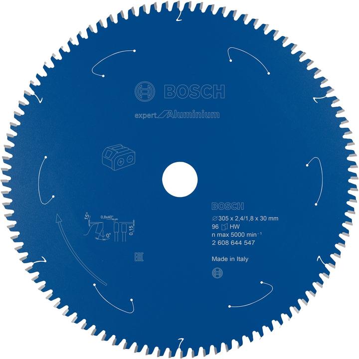 Actual product image Bosch Professional Zubehör Circular saw blade Expert for Aluminium for cordless saws,305 x 2.4/1.8 x 30, 96 teeth
