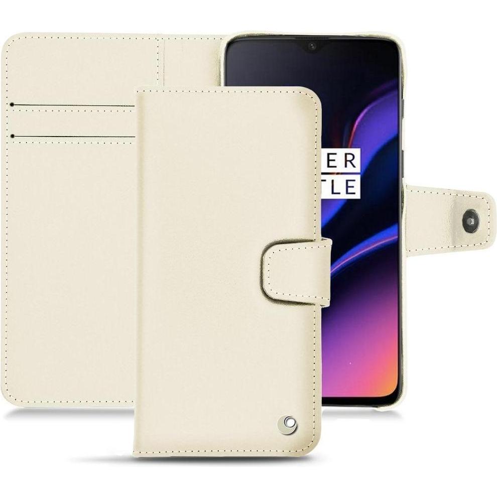 Noreve Lederschutzhülle Wallet (OnePlus 6T), Smartphone Hülle, Weiss