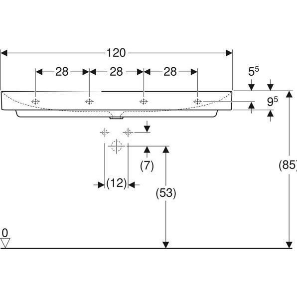 Thumbnail - Geberit, Waschbecken, ONE Waschtisch Abgang vertikal, 120x14x48cm, 505.02 (480 mm, 1200 mm)