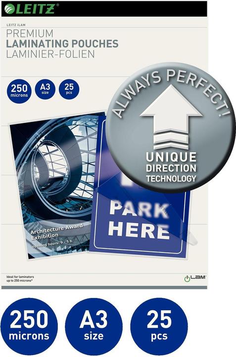 Actual product image Leitz Laminating film (A3, 25 Piece, 250 µm)