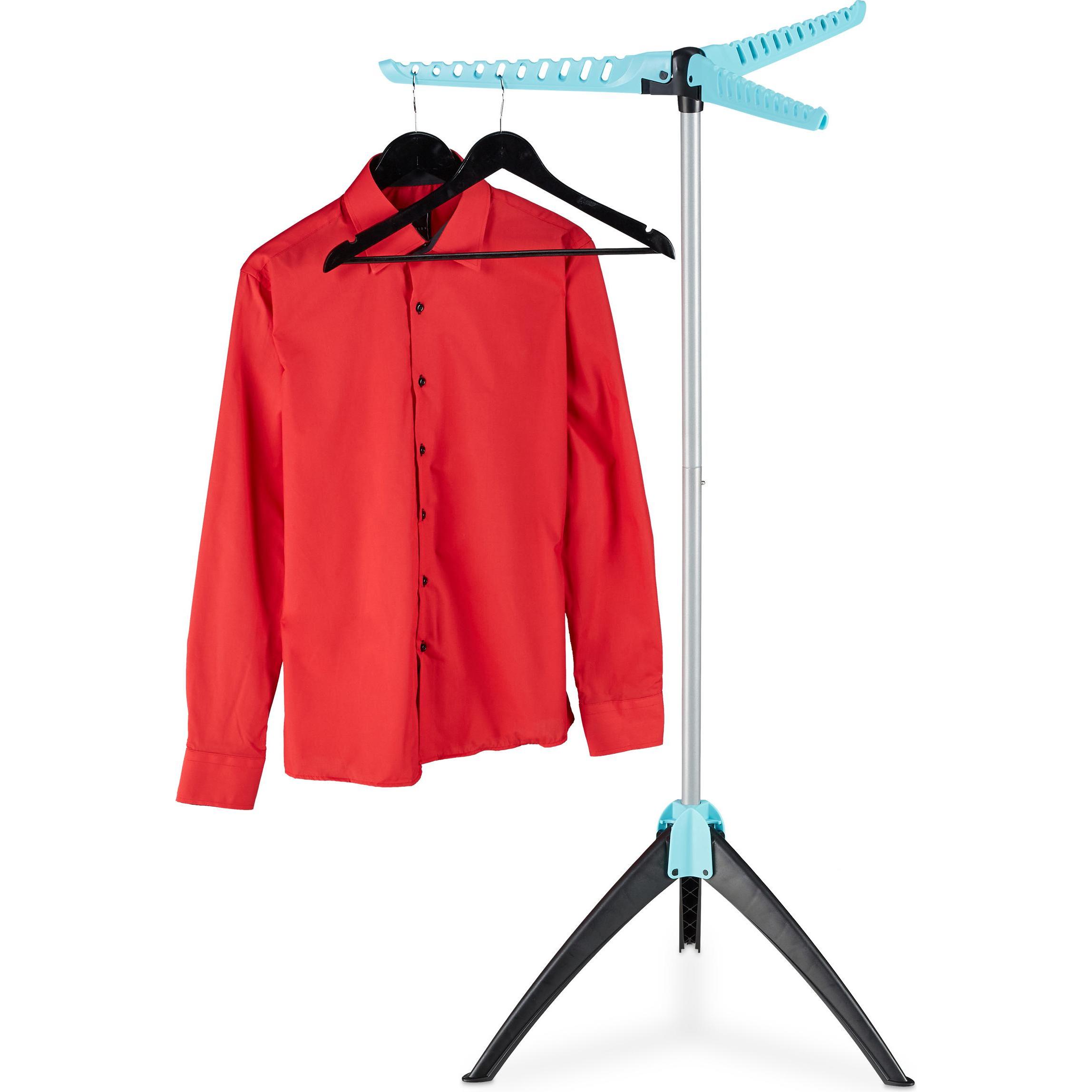 Relaxdays Stendino Pieghevole per Camicie, 3 Bracci, Stendibiancheria, Turchese