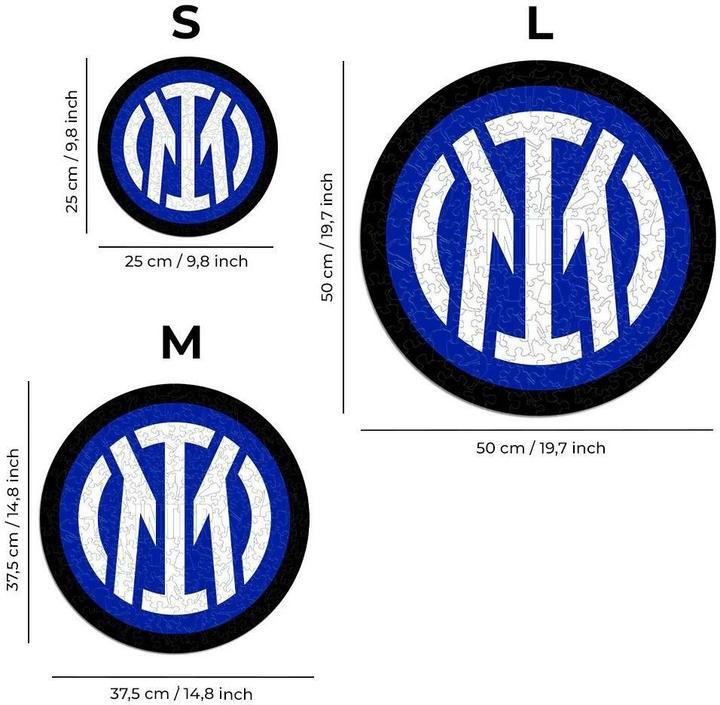 Actual product image Iconic FC Inter Milan - Logo - Wooden Puzzle Size S (150 pieces) (150 pieces)