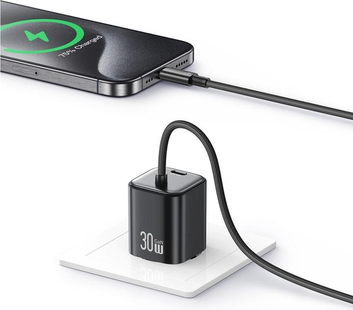 Produktbild Usams Ładowarka sieciowa JC Series CC264 30W GaN Mini Fast Charger 2xUSB-C czarny (30 W, 2 Ports)