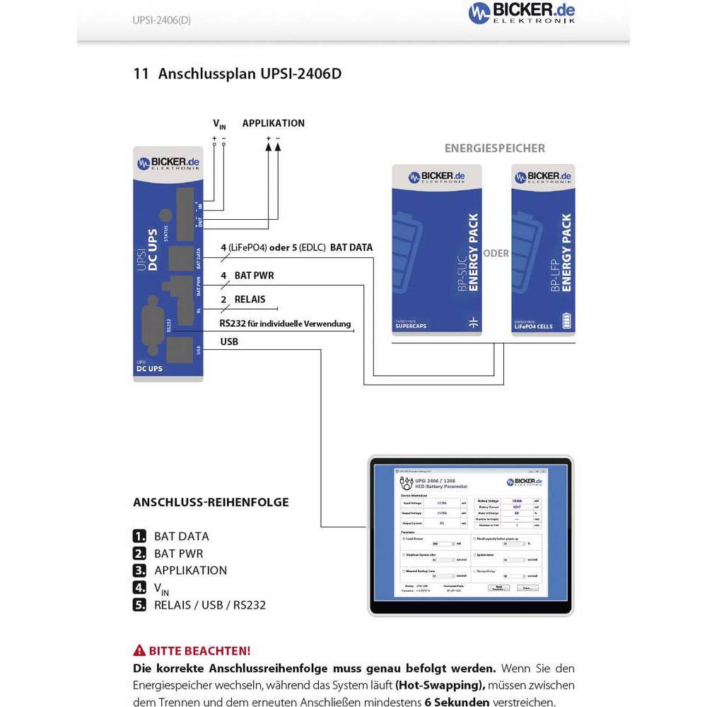 Thumbnail - Bicker Elektronik Industrielle USV Anlage (DIN Rail), USV