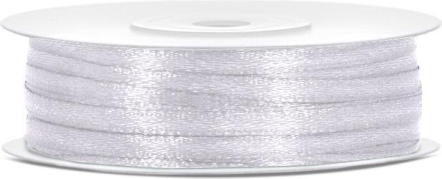 Produktbild Partydeco Satin Ribbon, white, 3mm/50m (1 pc. / 50 lm) (1x)