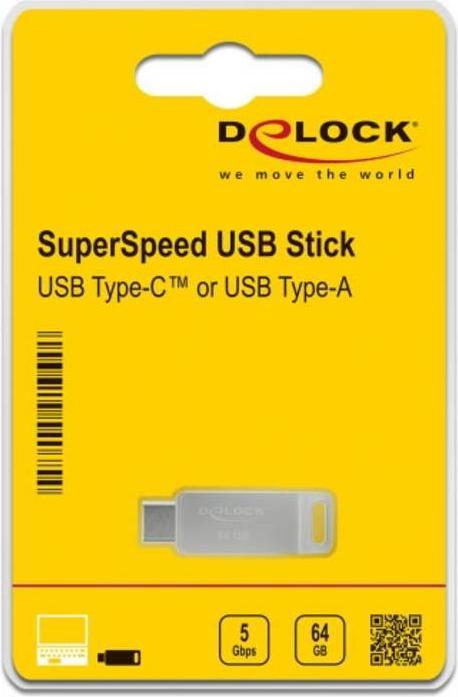 Produktbild Delock USB Flash Laufwerk (64 GB, USB-A, USB-C)