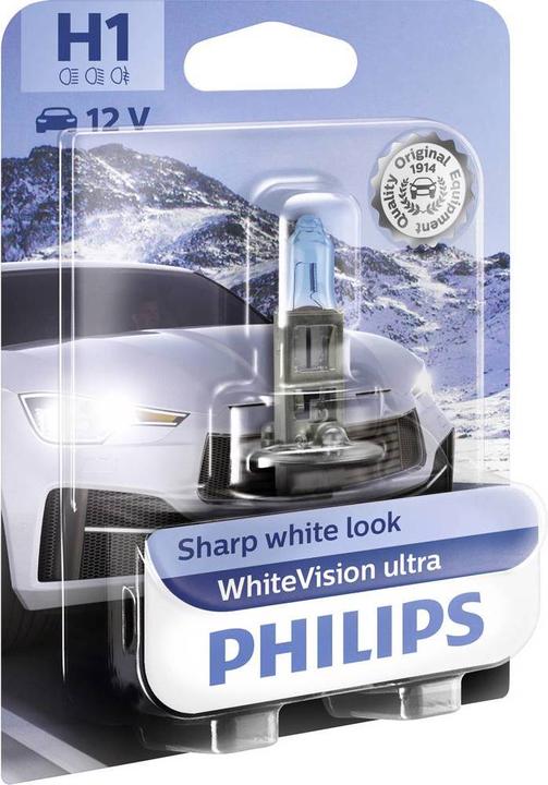 Produktbild Philips Halogen Leuchtmittel Scheinwerferlampe H1 White ultra (H1)
