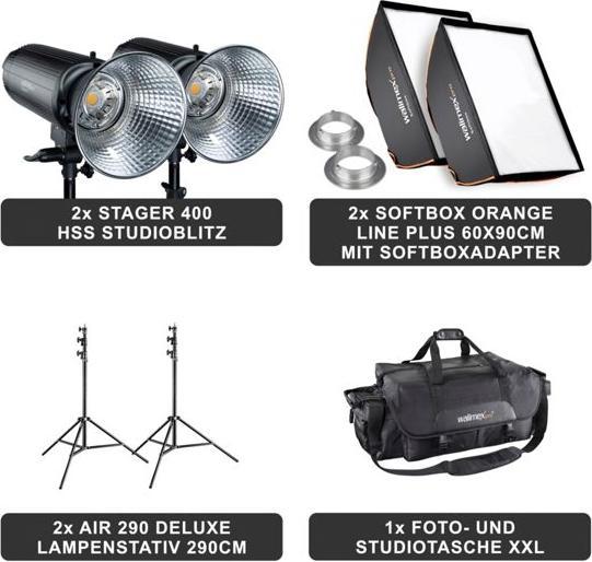 Produktbild Walimex pro Stager 400 HSS Set Double (Set, 400 Ws)