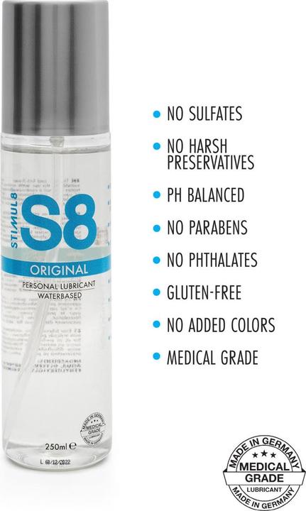 Productafbeelding Stimul8 S8 glijmiddel op waterbasis 250ml (250 ml)