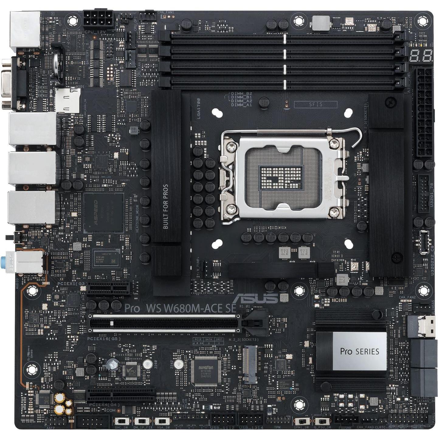 ASUS Mainboard PRO WS W680M-ACE SE - micro ATX - Socket LGA1700 - Intel W680 (LGA 1700, Intel W680, 