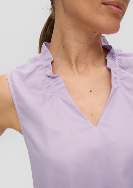 Immagine prodotto s.Oliver Bluse Ärmellose Popeline-Bluse mit Raffung und geschlitztem Saum (46)
