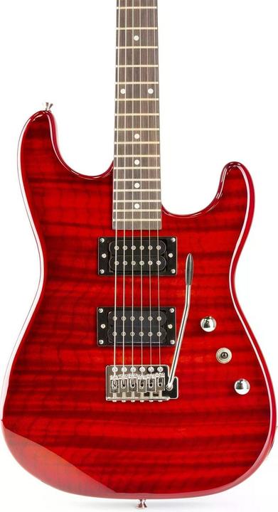 Produktbild Max Music E-Gitarre GigKit Quilted Style Rot (E-Gitarre, Ahorn (Hals), Linde (Korpus), Rosenholz (Griffbrett))