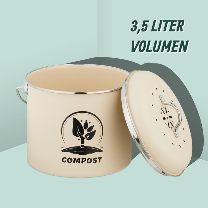 Produktbild Relaxdays Runder Komposteimer Küche 3,5 Liter (3.50 l)